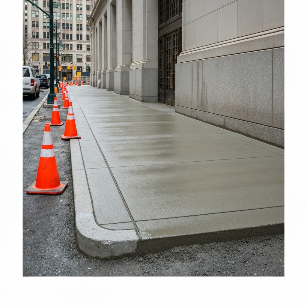 SK Elite Construction — Sidewalk concrete pour in NYC